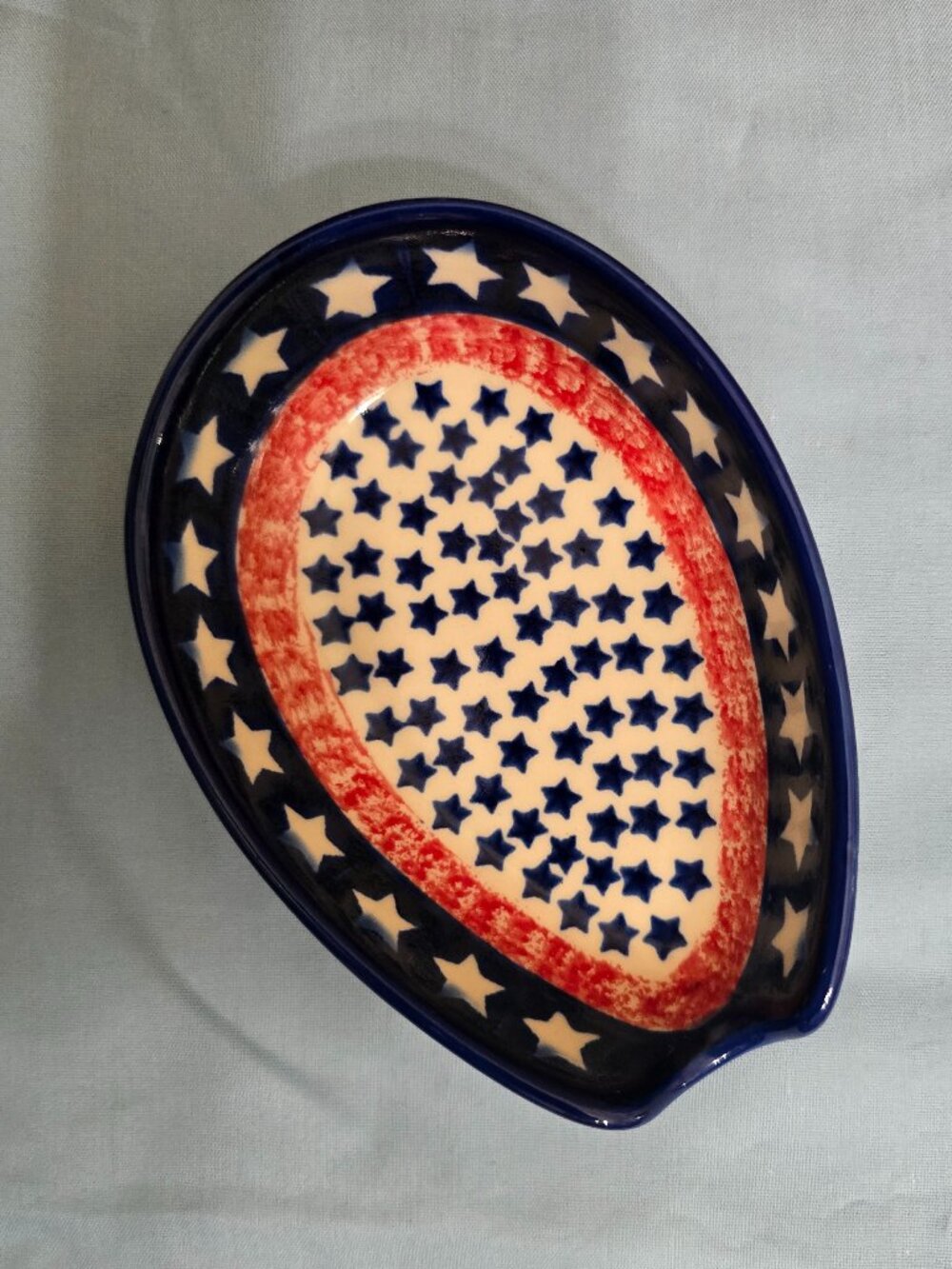 Polish Pottery Spoon Rest Ceramic Handmade VENA Artist Signed NEW